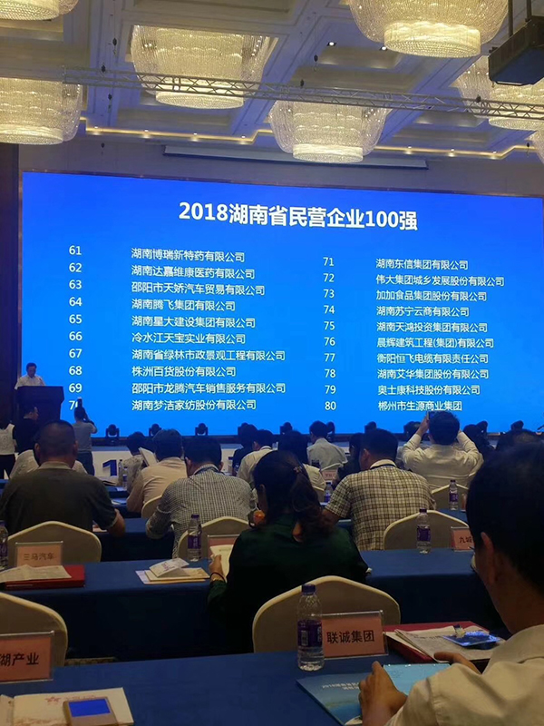 湖南省發(fā)布民營(yíng)企業(yè)100強(qiáng)名單，天嬌榮膺63位